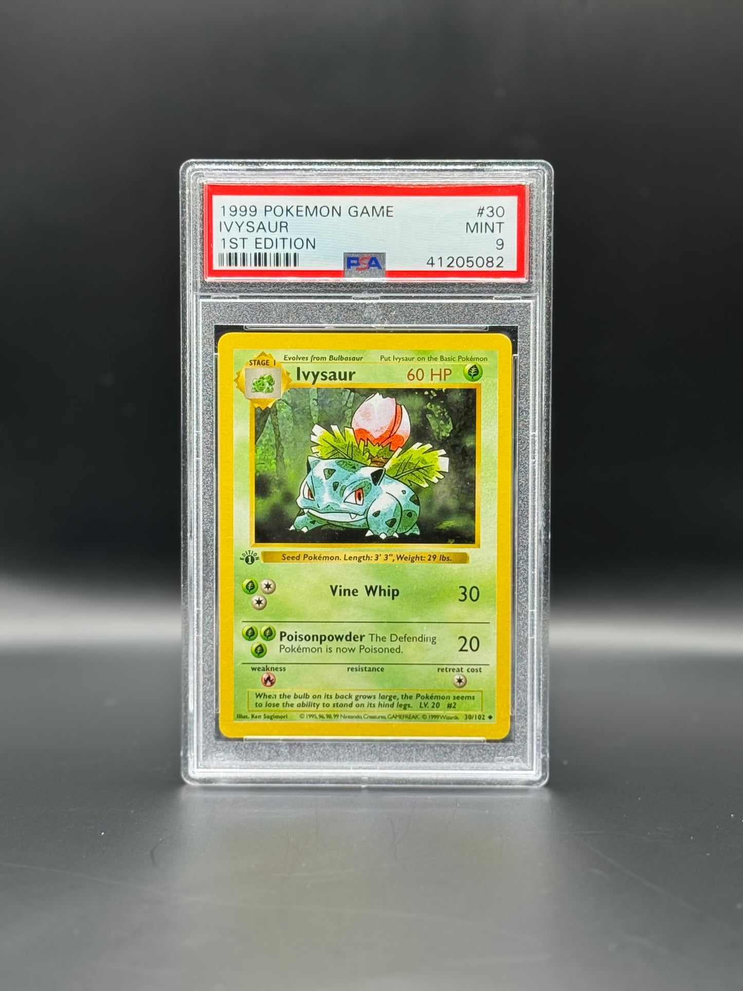 1999 Pokémon Base Set 1st Edition Ivysaur PSA 9 Mint Pokémon Card WOTC