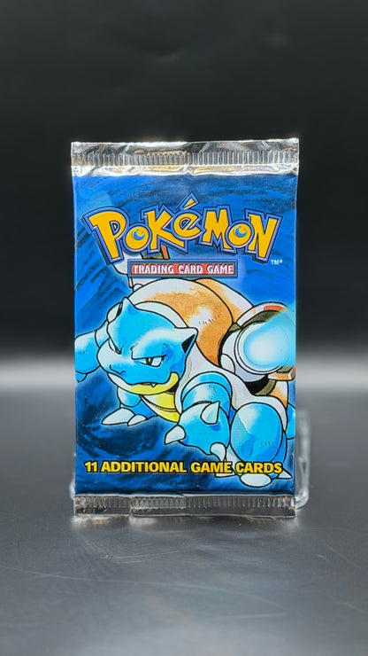1999 Pokémon Base Set Unlimited Booster Pack – Blastoise Artwork – Factory Sealed Vintage WOTC Collectible