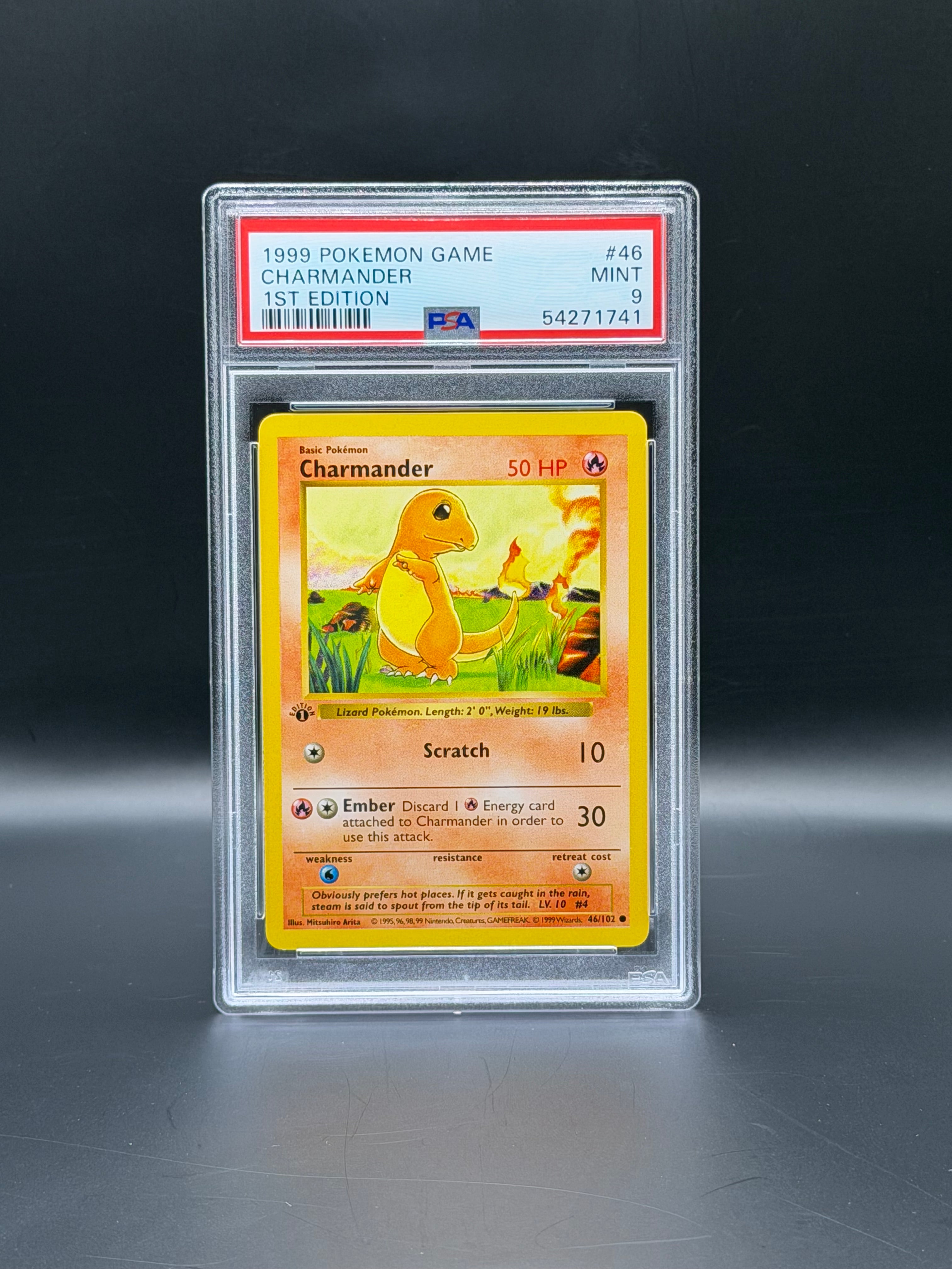 1999 Pokémon Base Set 1st Edition Charmander PSA 9 Mint - WOTC