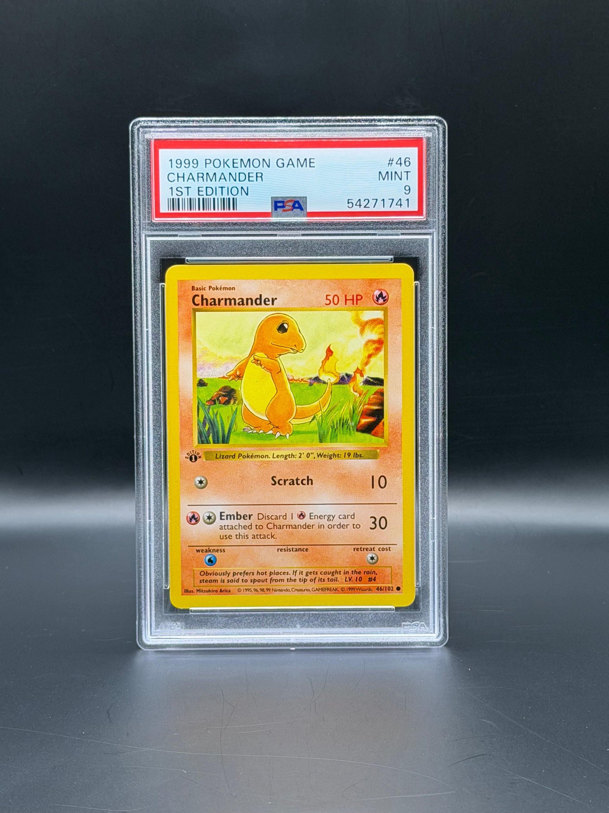1999 Pokémon Base Set 1st Edition Charmander PSA 9 Mint Pokémon Card WOTC