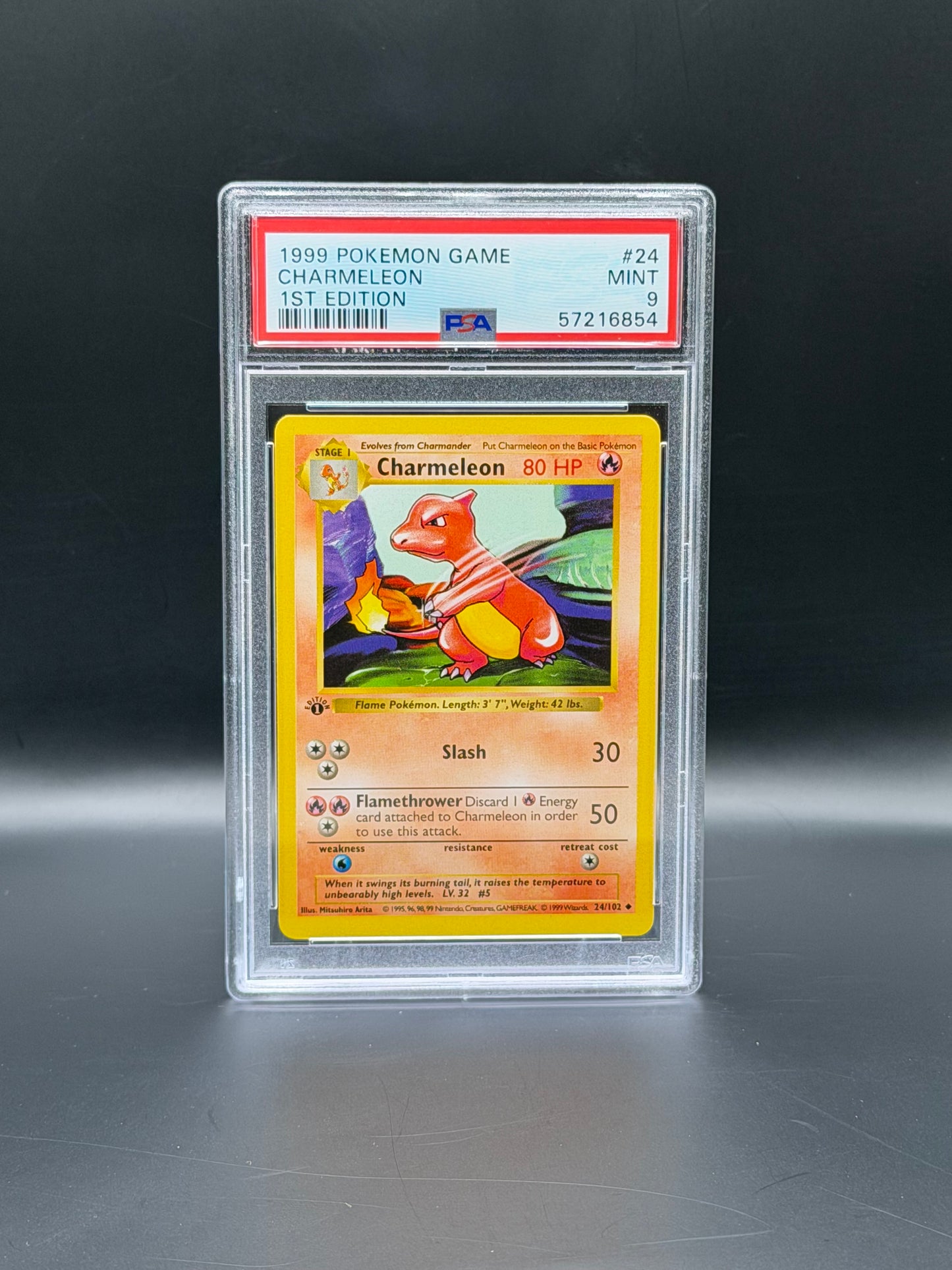 1999 Pokémon Base Set 1st Edition Charmeleon PSA 9 Mint Pokémon Card WOTC