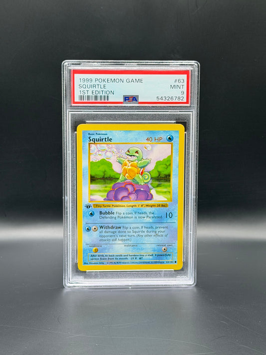 1999 Pokémon Base Set 1st Edition Squirtle PSA 9 Mint Pokémon Card WOTC