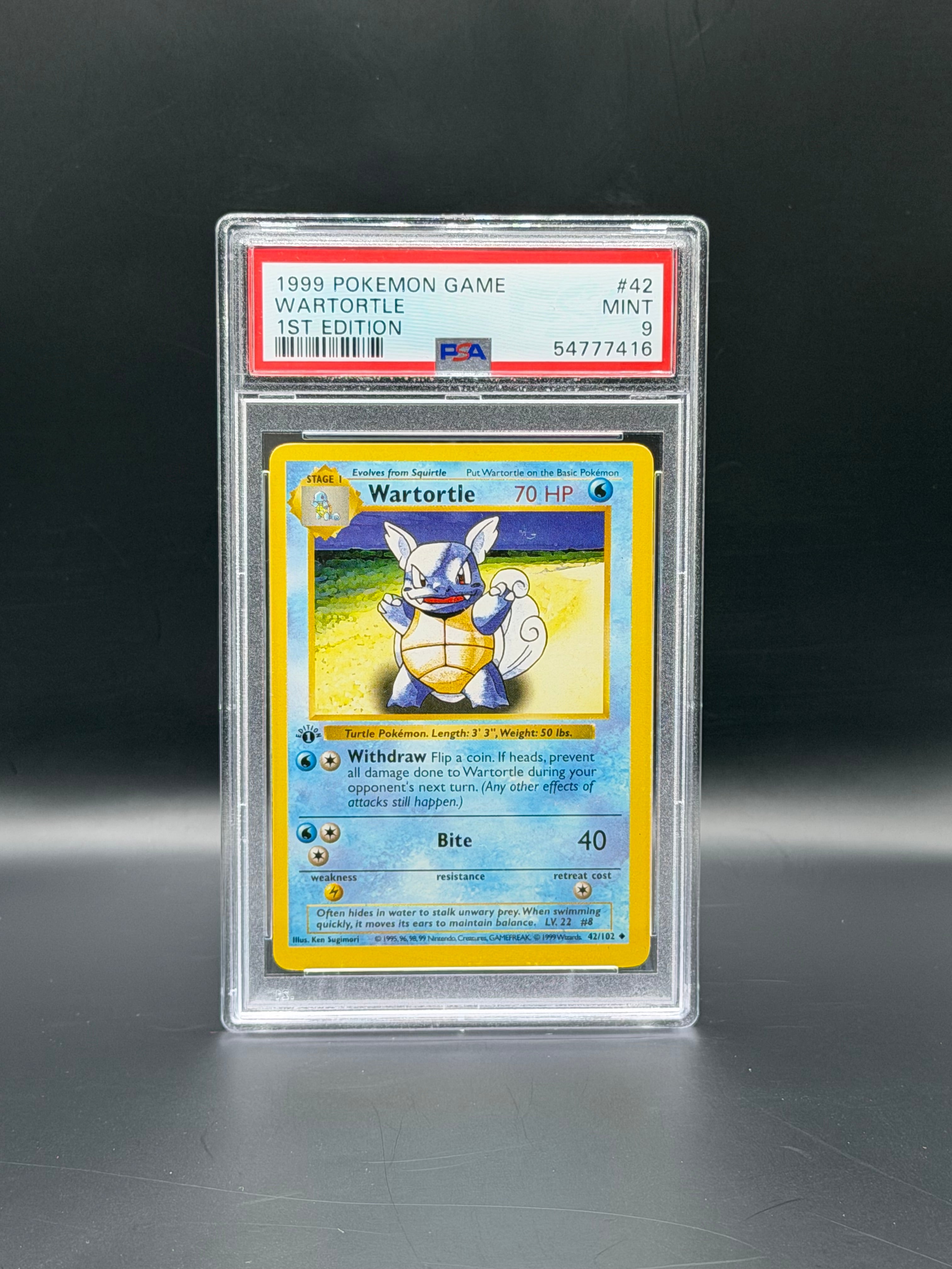 1999 Pokémon Base Set 1st Edition Wartortle PSA 9 Mint - WOTC