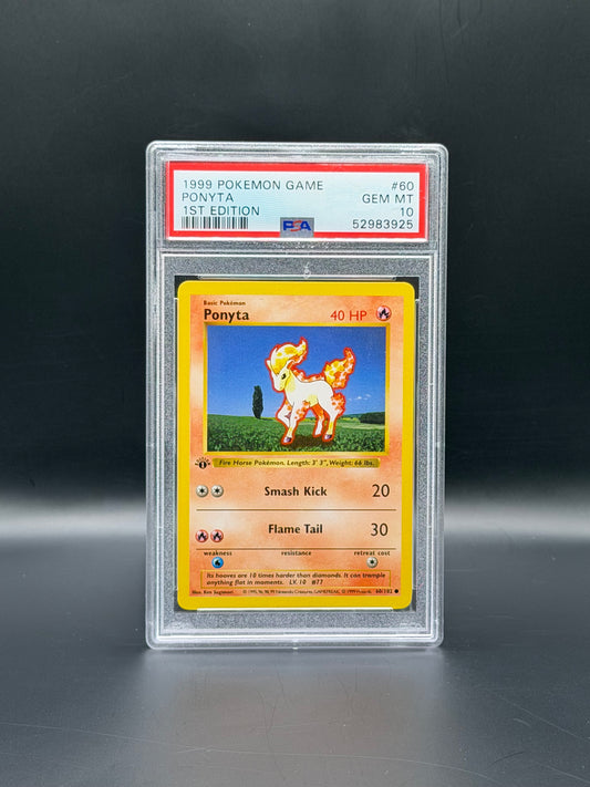 1999 Pokémon Base Set 1st Edition Ponyta PSA 10 Gem Mint Pokémon Card WOTC