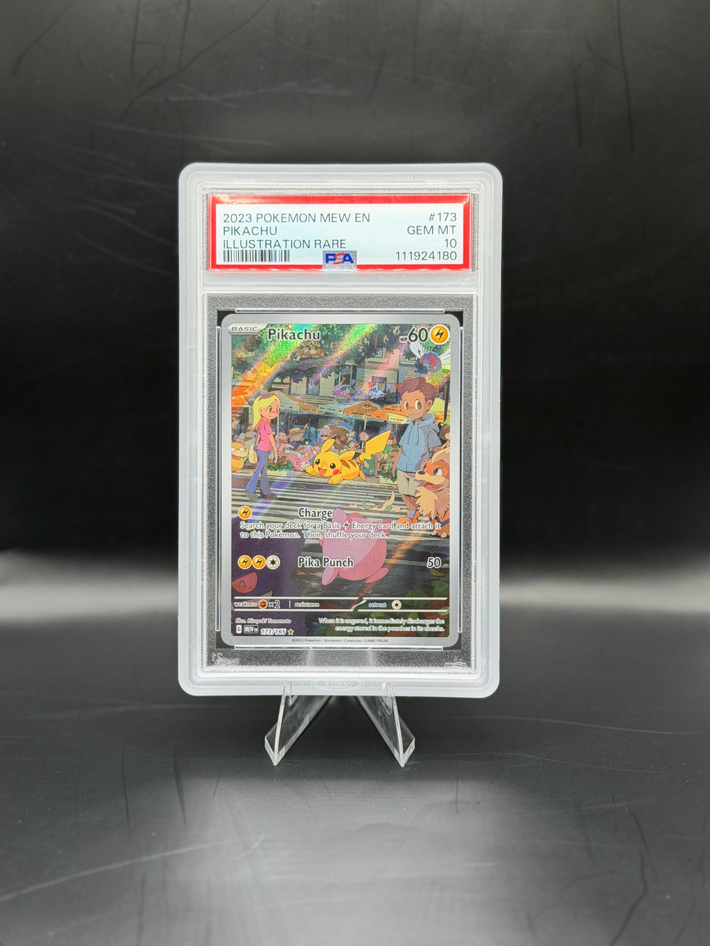 2023 Pokémon Mew EN 151 Pikachu #173 Illustration Rare - PSA 10 Gem Mint