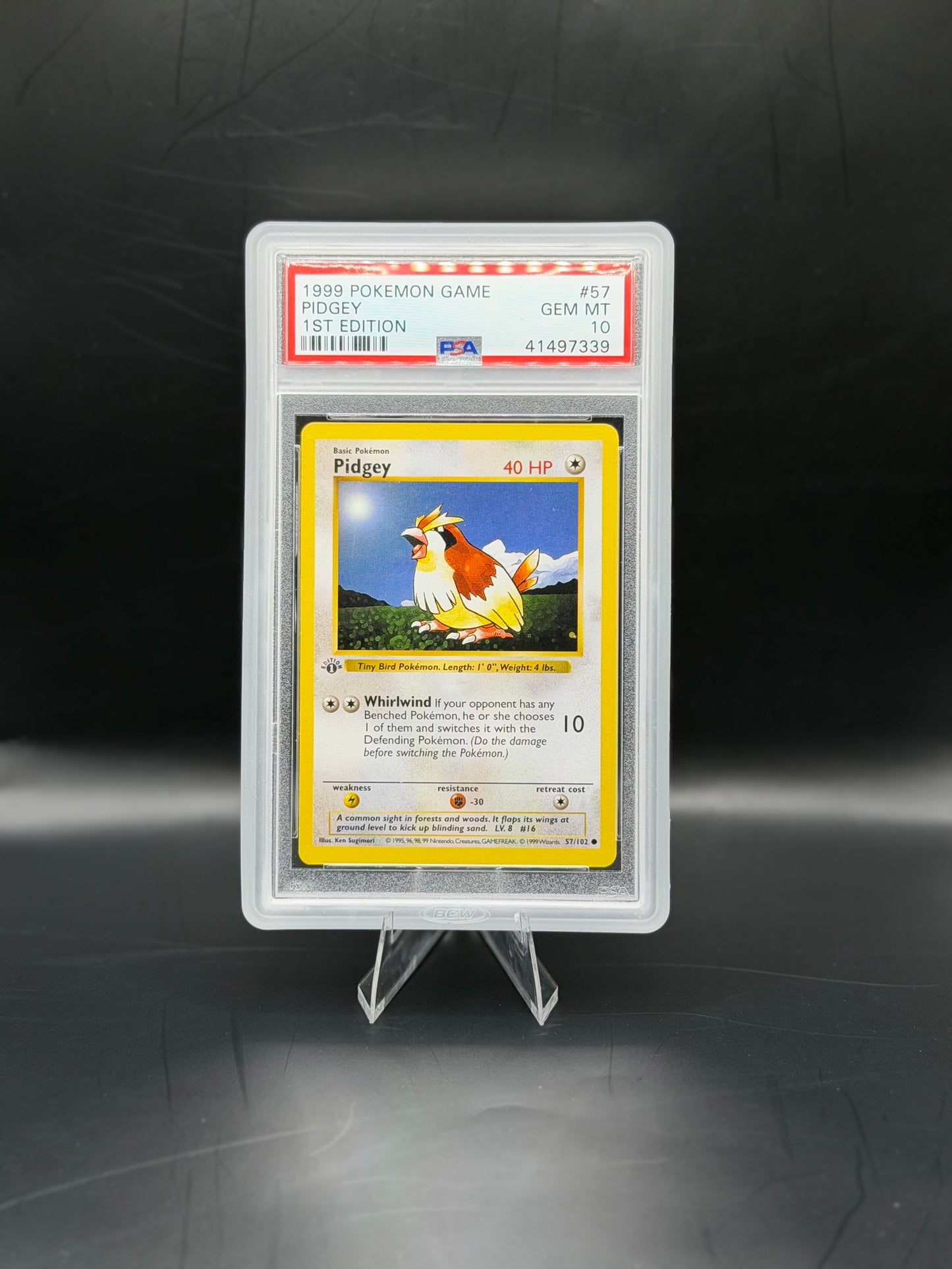 1999 Pokémon Base Set 1st Edition Pidgey PSA 10 Gem Mint Pokémon Card WOTC