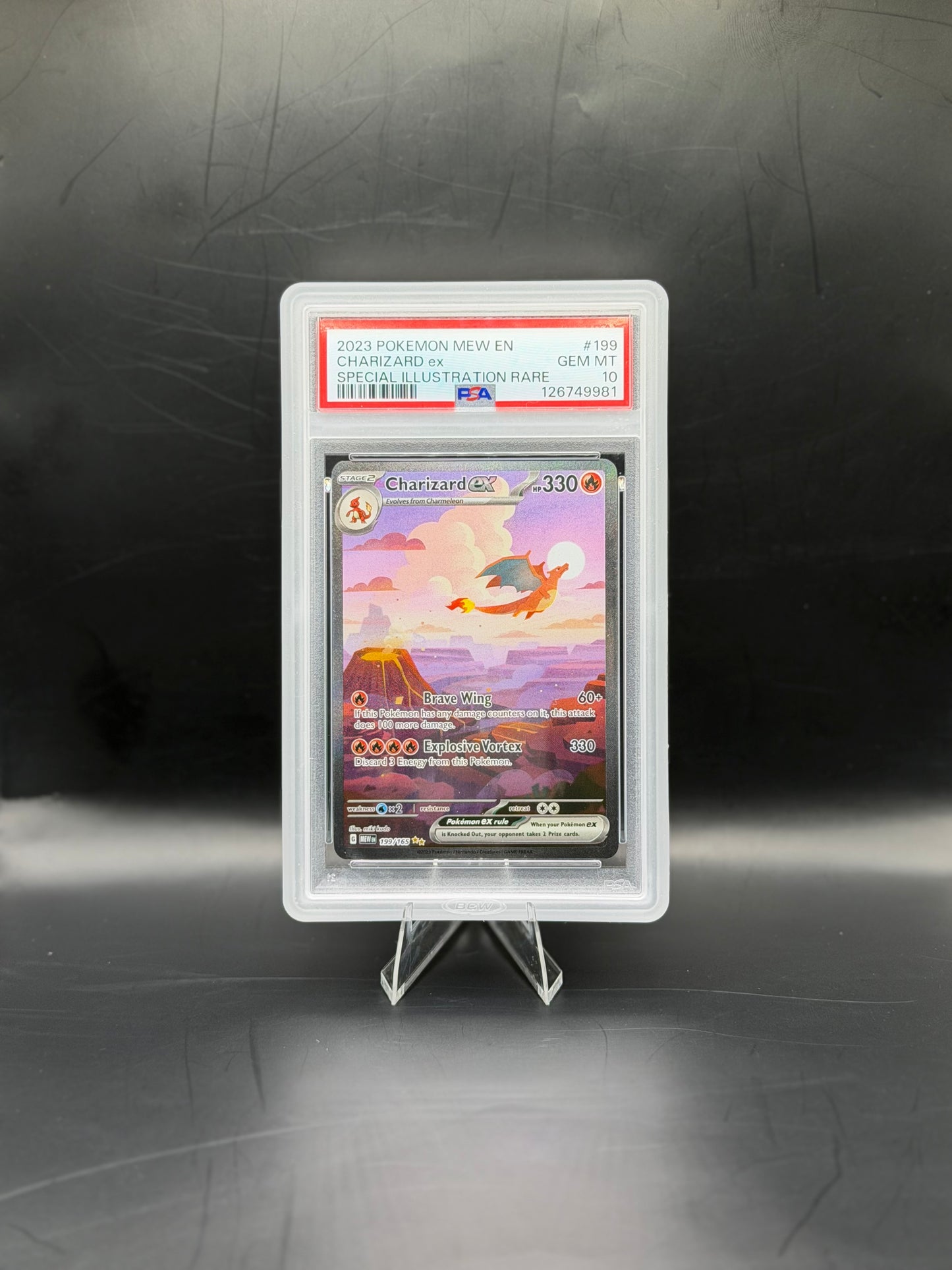2023 Pokémon Mew EN-151 Charizard ex #199 Special Illustration Rare - PSA 10 Gem Mint
