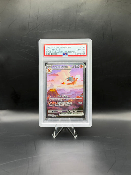 2023 Pokémon Mew EN-151 Charizard ex #199 Special Illustration Rare - PSA 10 Gem Mint