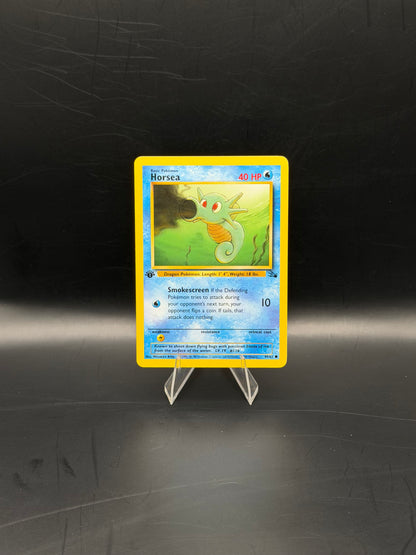 1999 Pokémon Fossil Set 1st Edition Horsea #49/62 Pokémon Card WOTC Lightly Played