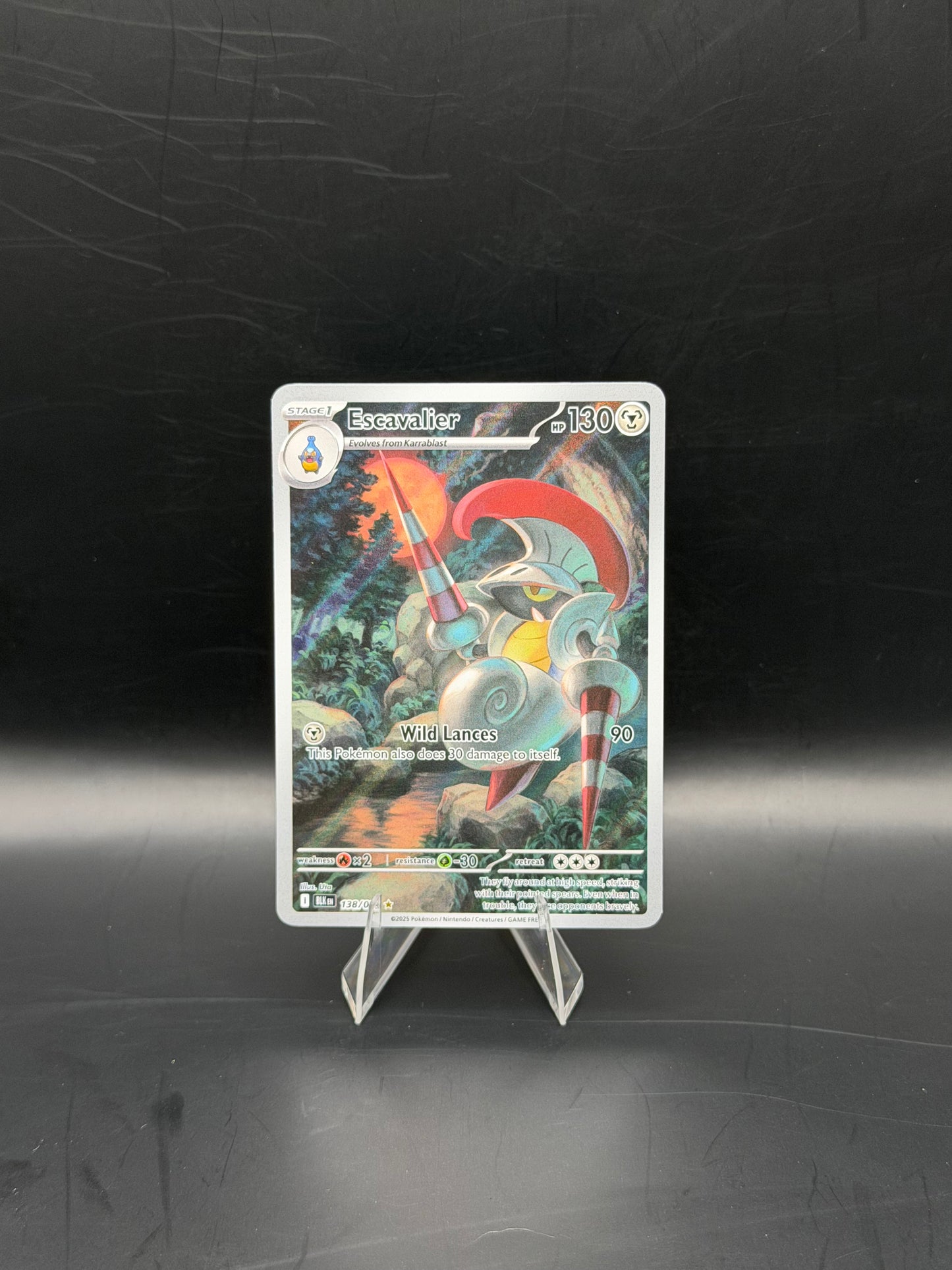 2025 Pokémon Black Bolt Escavalier #138/086 Pokémon Card Illustration Rare Near Mint