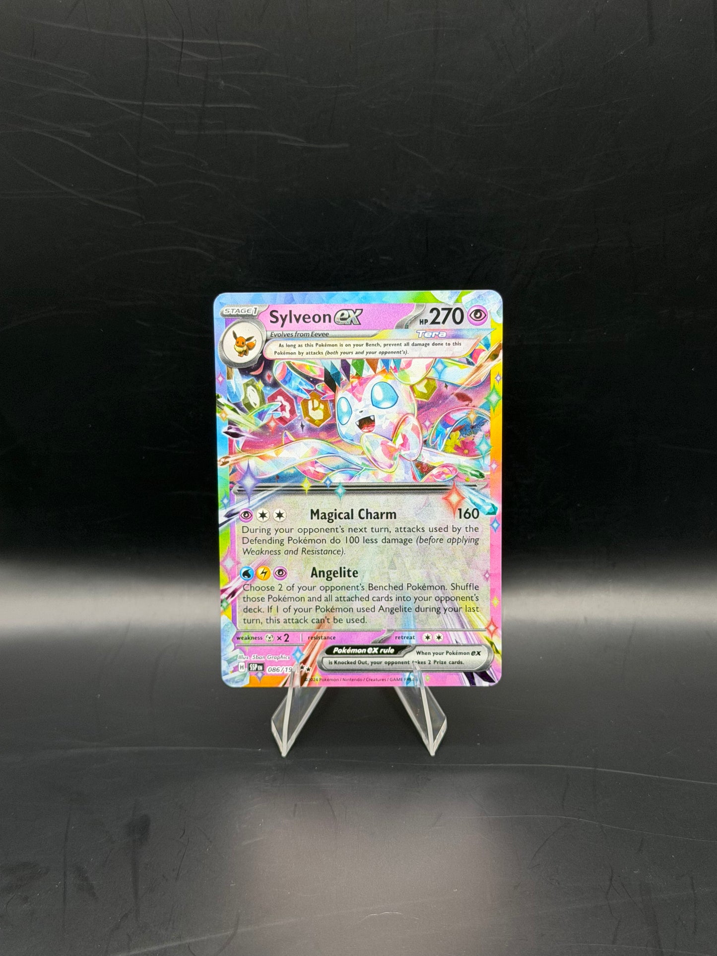2024 Pokémon Surging Sparks Sylveon ex #86 Pokémon Card Double Rare Near Mint