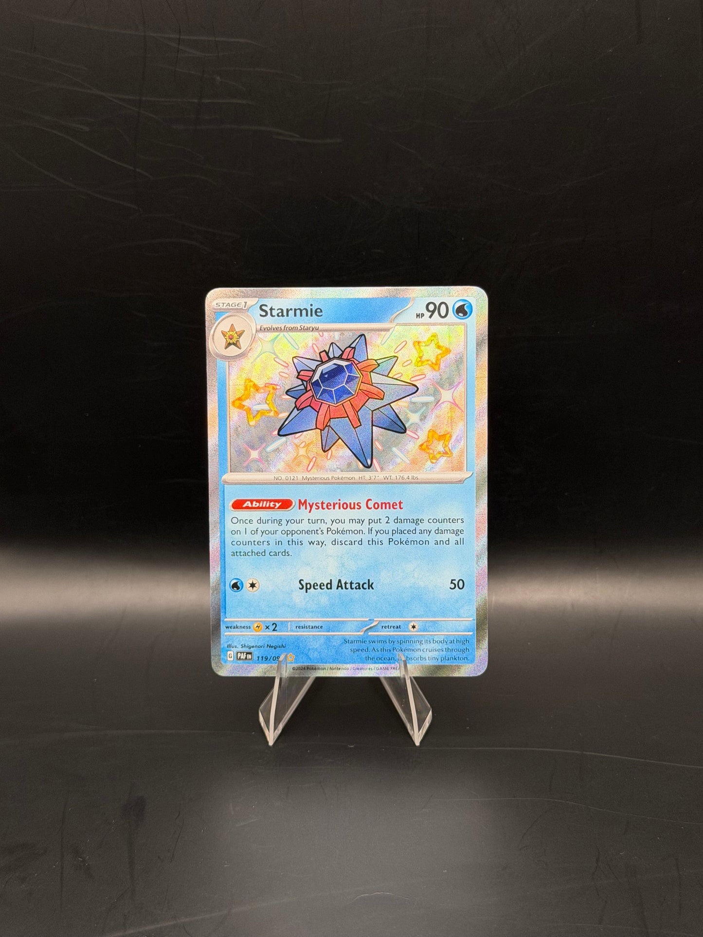 2024 Pokémon Paldean Fates Starmie #119 Pokémon Card Shiny Rare Near Mint