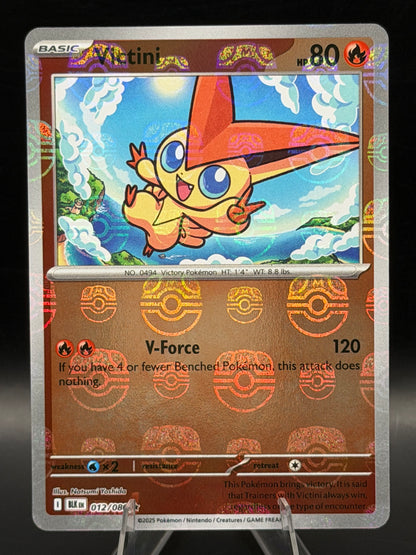 2025 Pokémon Black Bolt Victini #12 Pokémon Card Master Ball Reverse Holo Near Mint