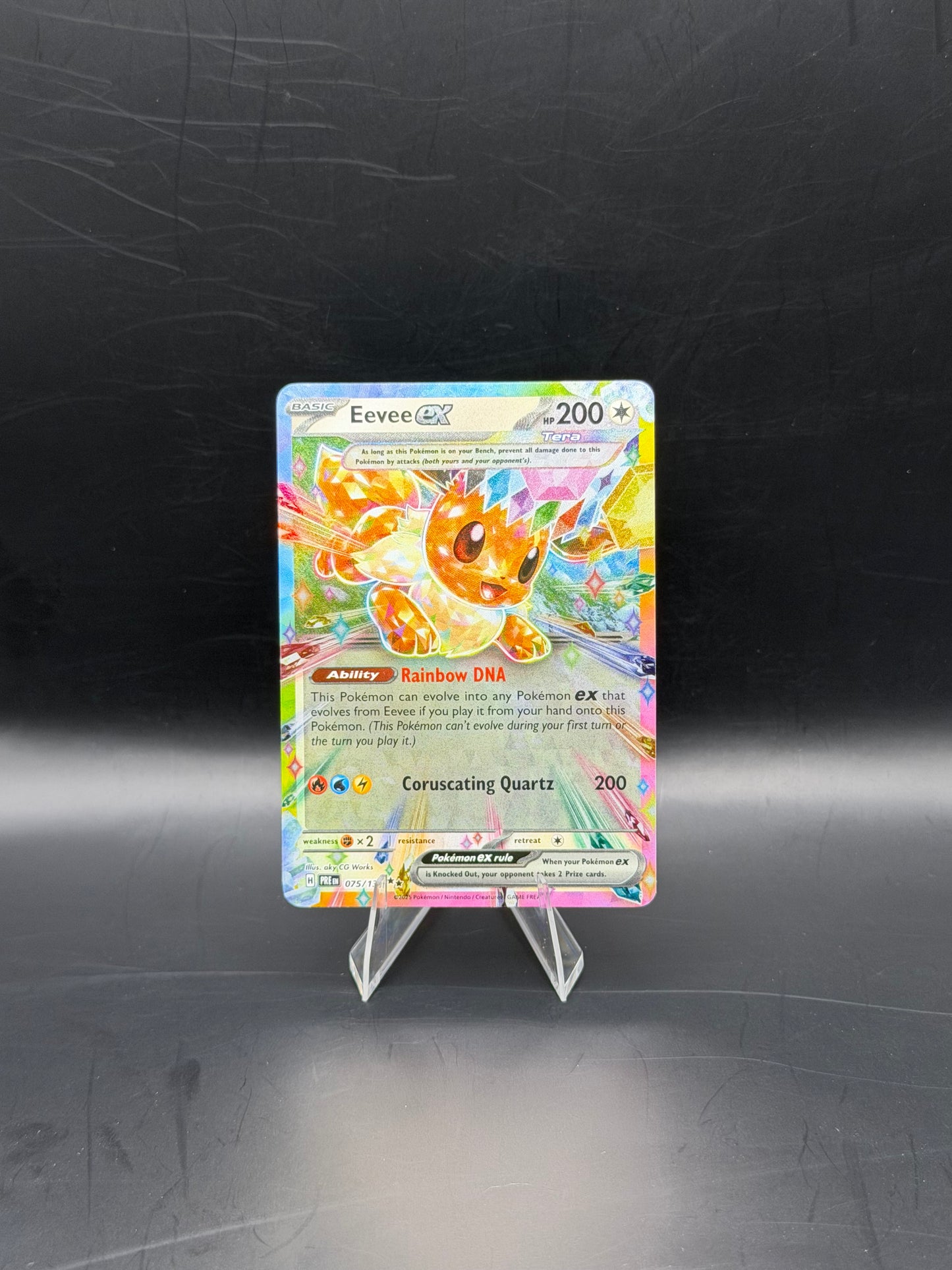2025 Pokémon Prismatic Evolutions Eevee ex #75 Pokémon Card Double Rare Near Mint